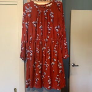 Loft Floral Dress long sleeve